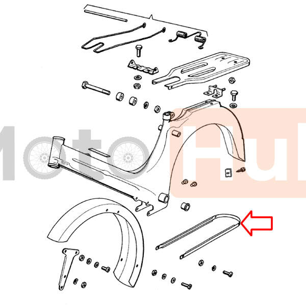 Front fender holder tomos apn lower nickel