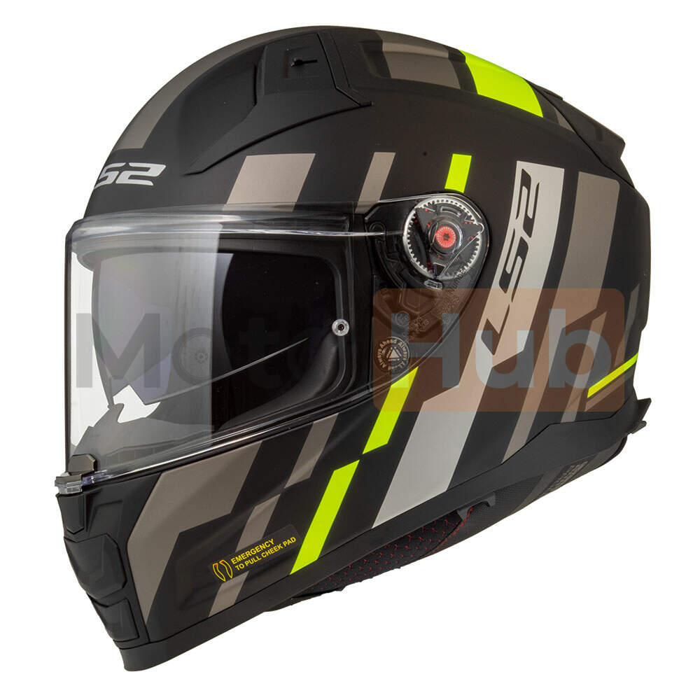 Kaciga LS2 Full Face FF811 VECTOR II TRON mat crno zuta sa naocarima L