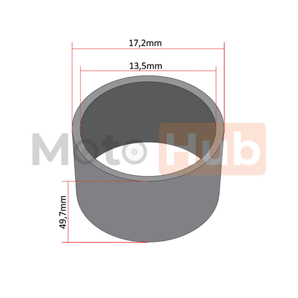 Distance tube tomos apn dia 16x12x49 mm  front and rear