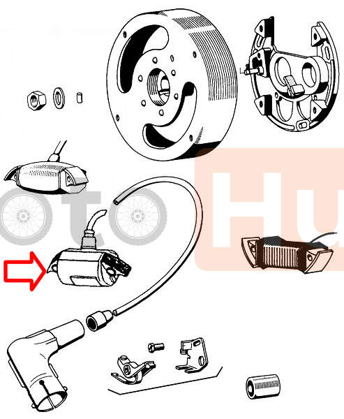 Coil tomos 6v black bosch ignition-iskra china