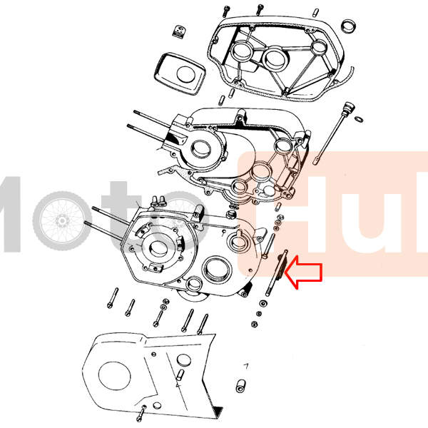 Screw motor holder and brake tomos t14 t15