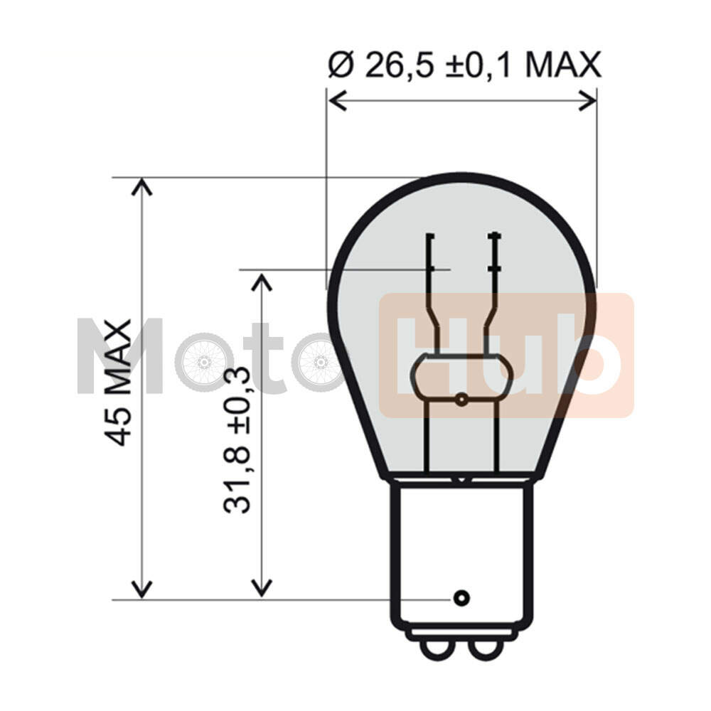 Sijalica crvena 12V 21/5W BAY15D RMS