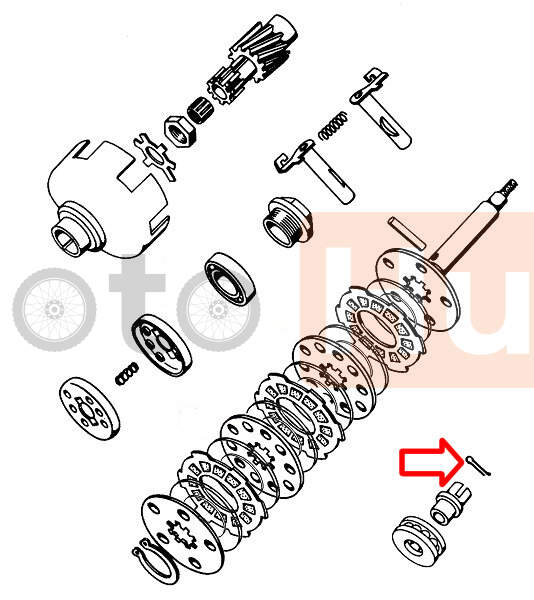 Split pin clutch tomos apn 2x25 mm