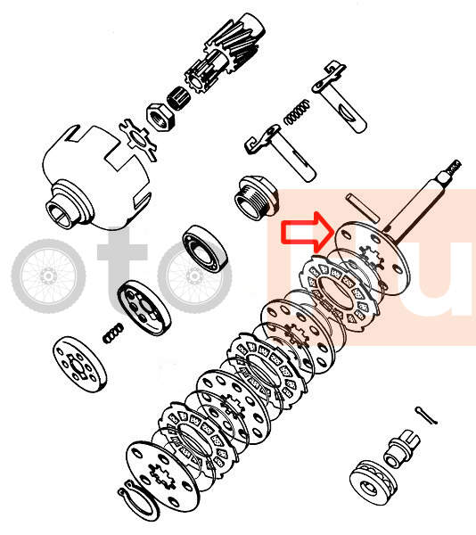 Clutch disc tomos apn front