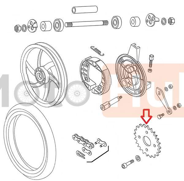 Sprocket tomos apn6 rear 32 teeth casted wheel