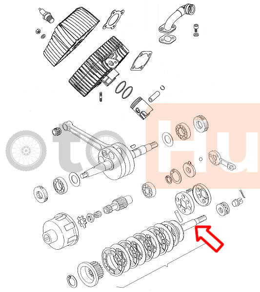 Osovina kvacila tomos apn6 novi tip l81 mm