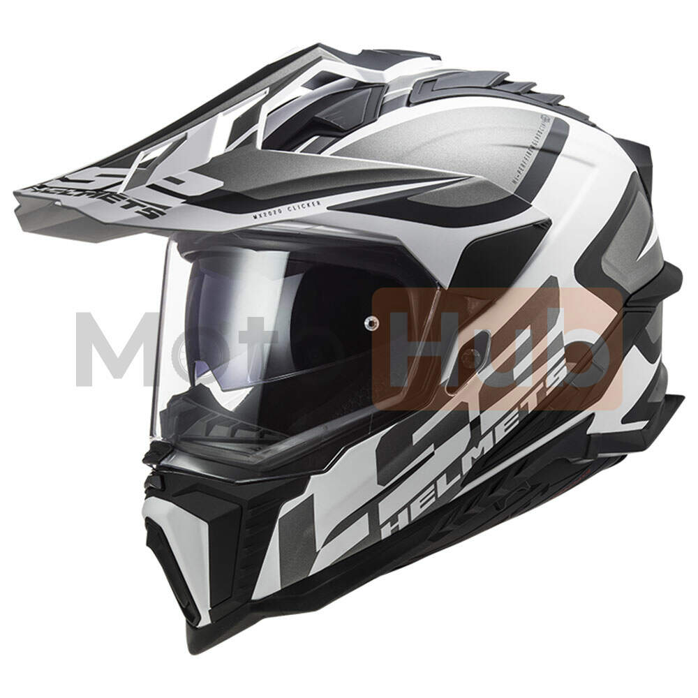 Kaciga LS2 Cross MX701 EXPLORER ALTER mat crno bela sa naocarima M