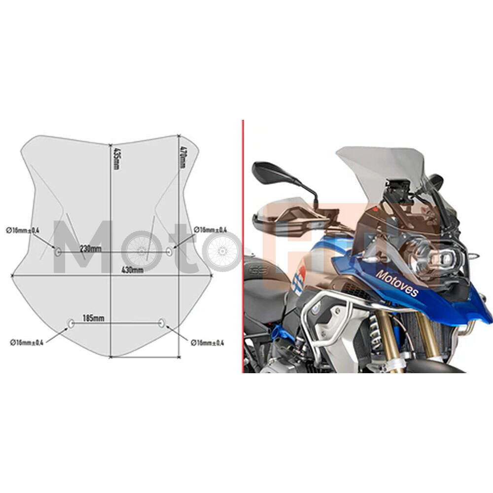 Vizir zatamnjeni kappa bmw r 1250 gs (19-23) 5124dk