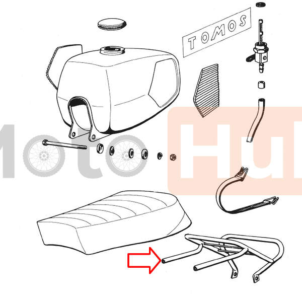 Luggage carrier tomos t14. t15 nickel