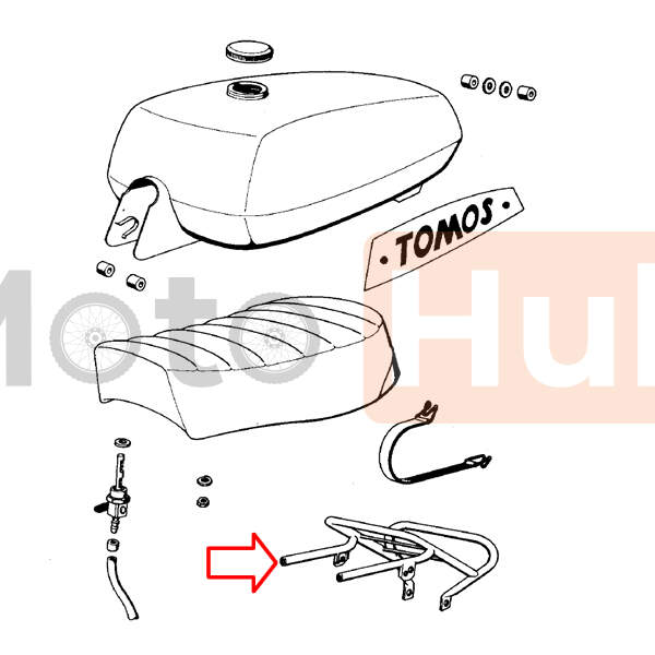 Luggage carrier tomos e90 nickel