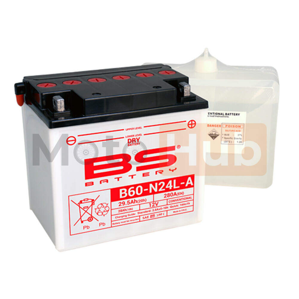 Akumulator BS 12V 28Ah sa kiselinom B60-N24LA desni plus (184x124x175) 280A