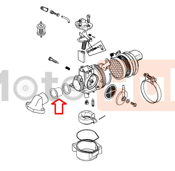 Reducing bush carburetor tomos dellorto dia 12x21x11.5 mm or