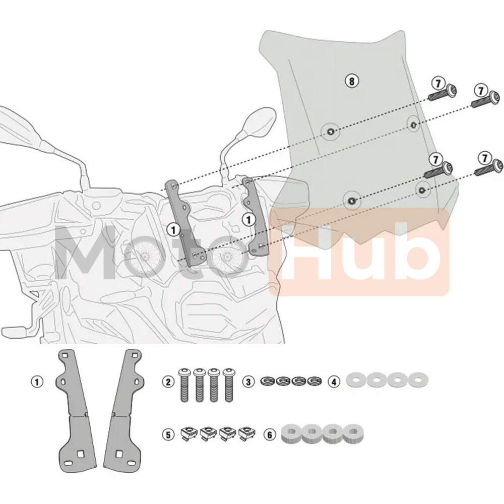 Ojacanje / nosac za vizir bmw f 750 / 800 gs 18-23 kd5127st