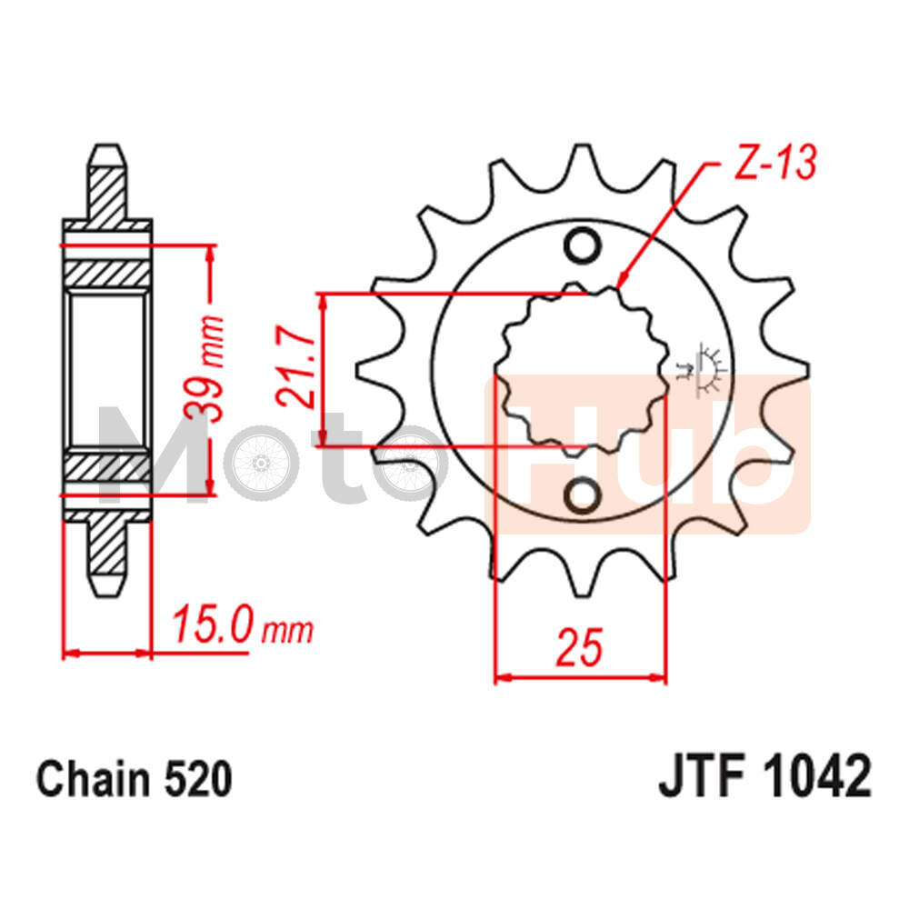 Front sprocket JT Kymco ATV  JTF1042  (520)14 teeth