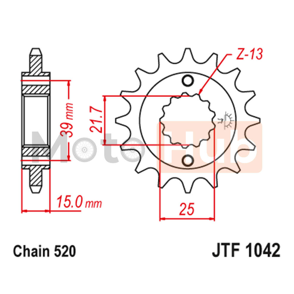 Lancanik prednji JT Kymco ATV  JTF1042-16 (520)16 zuba