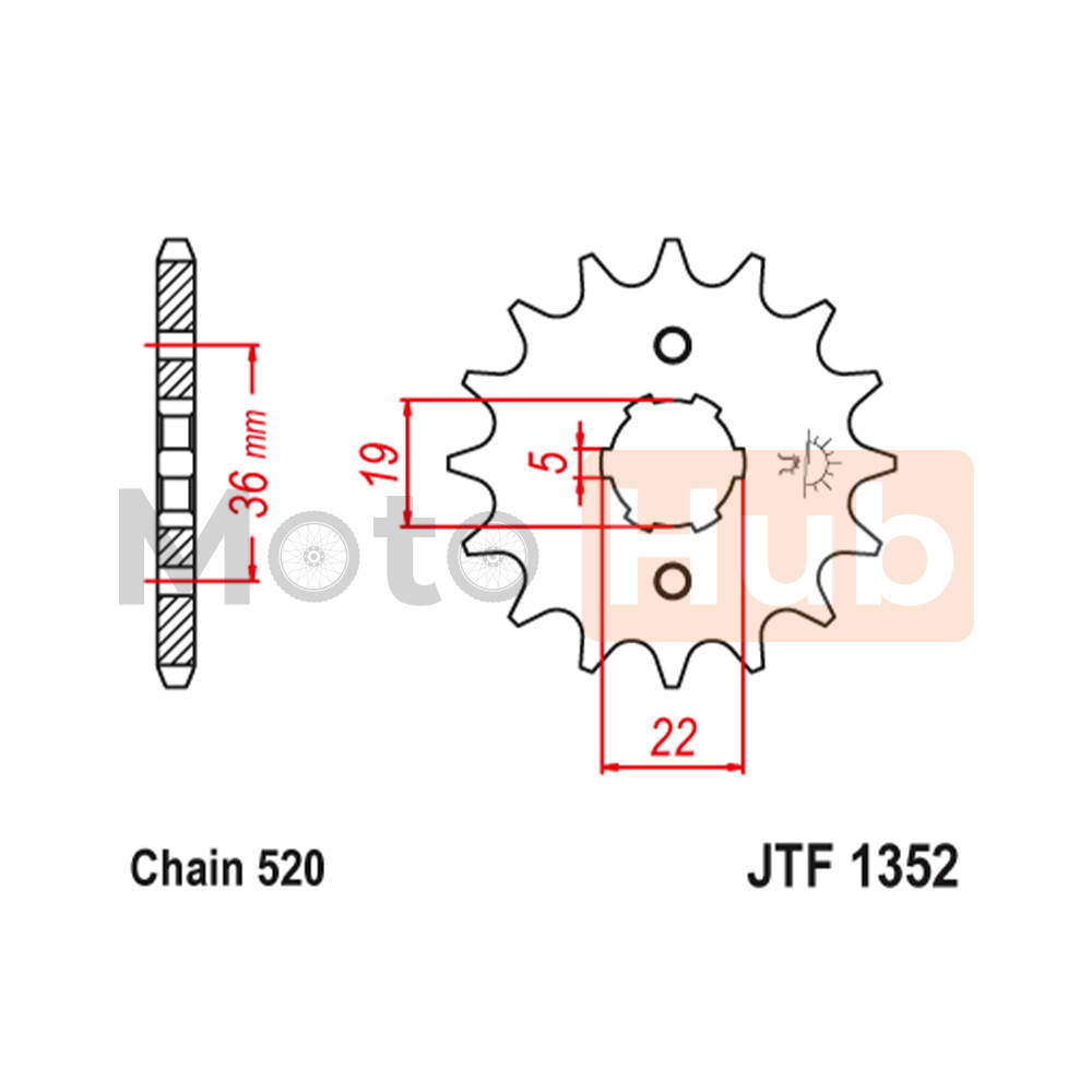 Lancanik prednji JT JTF1352-13 (520) 13 zuba