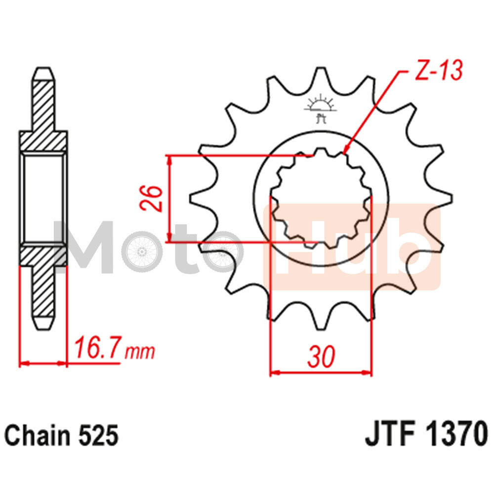 Lancanik prednji JT JTF1370-15RB (525)15 zuba