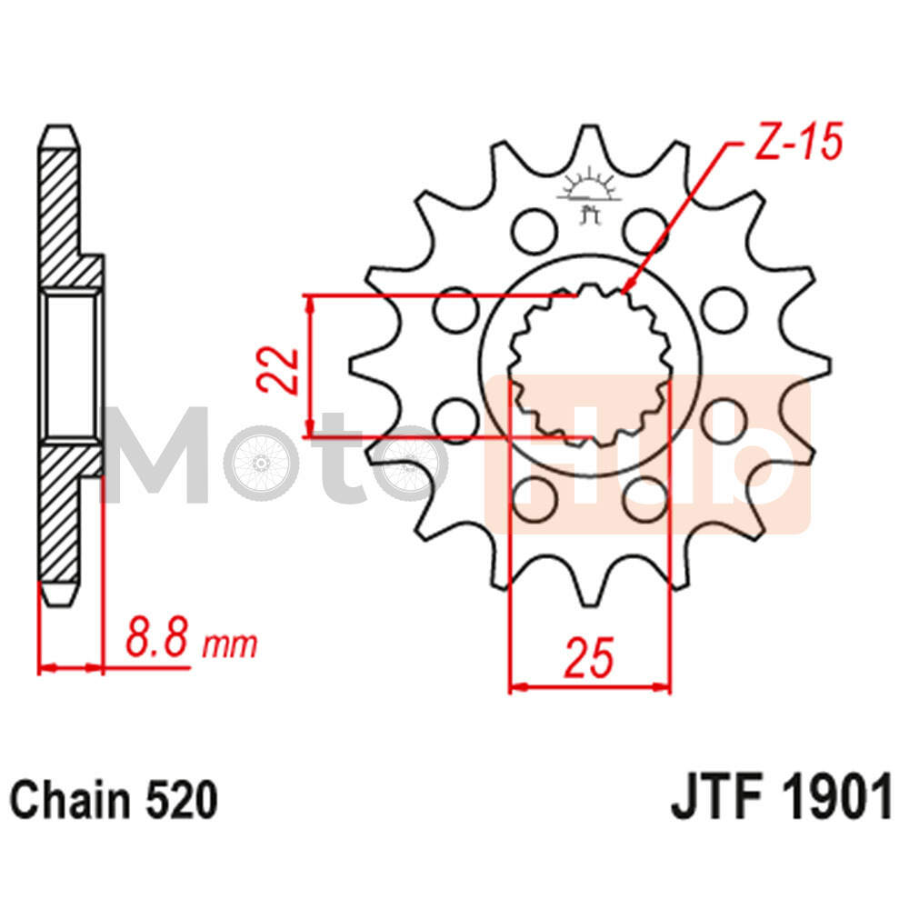 Lancanik prednji JT JTF1901-15-50-32024 (520)15 zuba