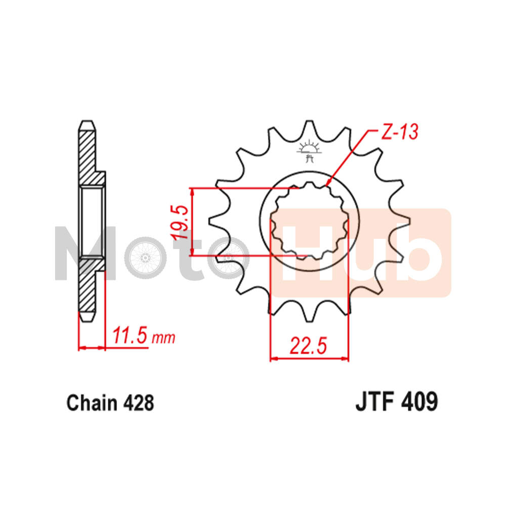 Lancanik prednji JT  JTF409-15 (428)15 zuba