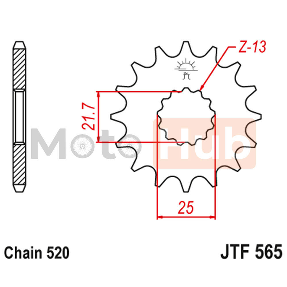 Lancanik prednji JT JTF565-13 (520) 13 zuba