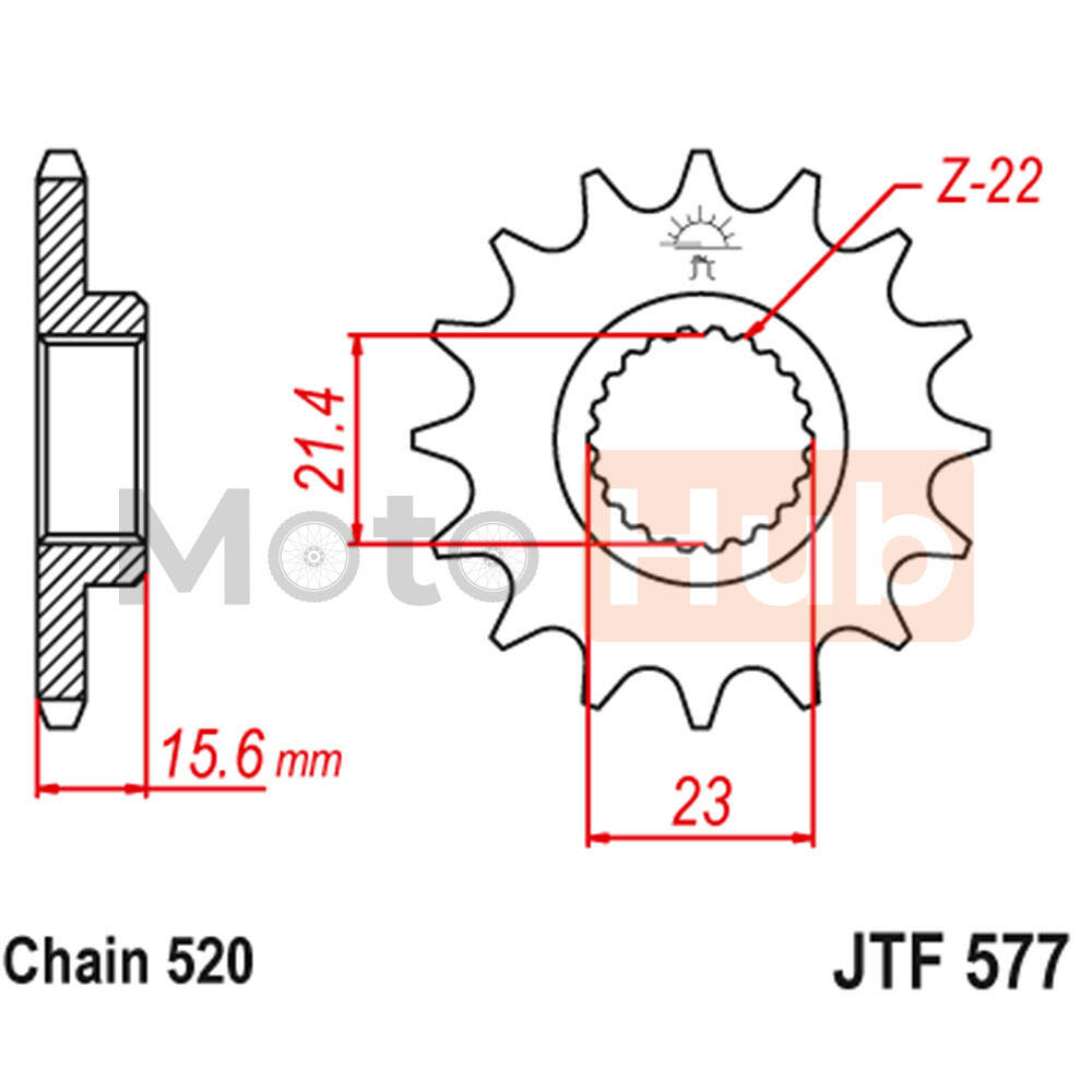 Lancanik prednji JT JTF577-15RB-50-32028 (520)15 zuba