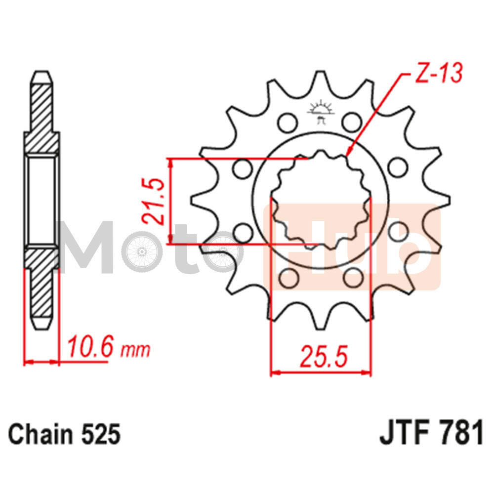 Lancanik prednji JT JTF781-14 (525) 14 zuba
