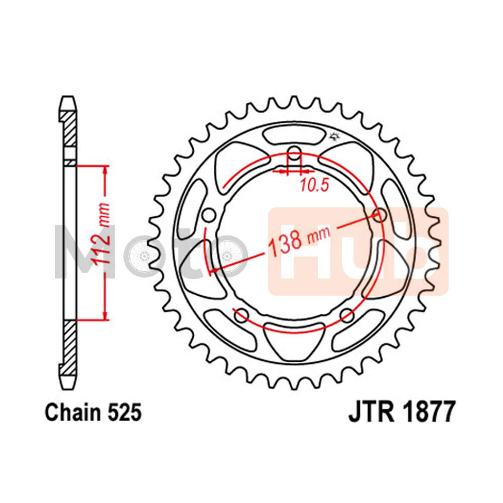 Lancanik zadnji JT JTR1877-45 (525) 45 zuba