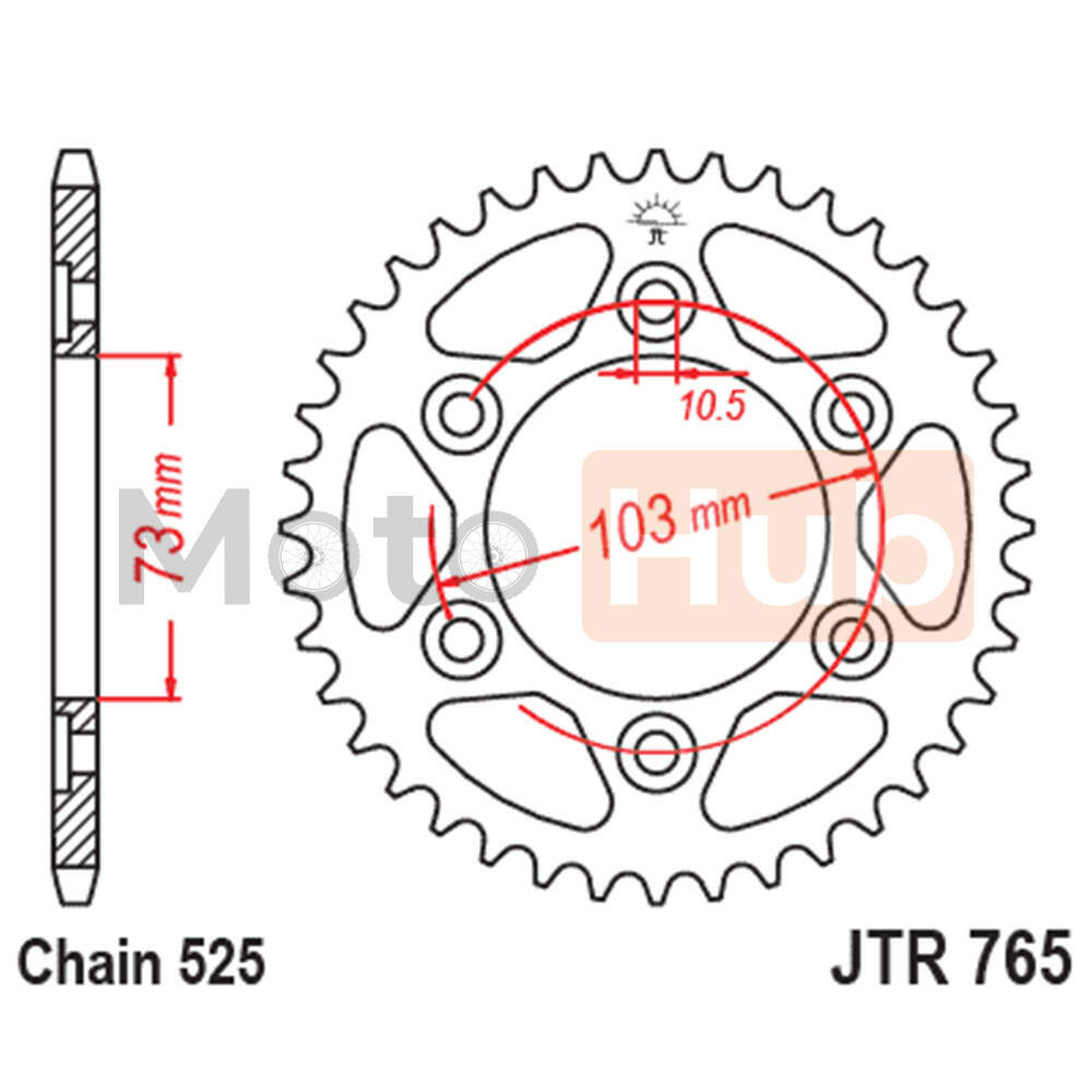 Lancanik zadnji JT JTR765-43 Ducati Multistrada 950 43 zuba