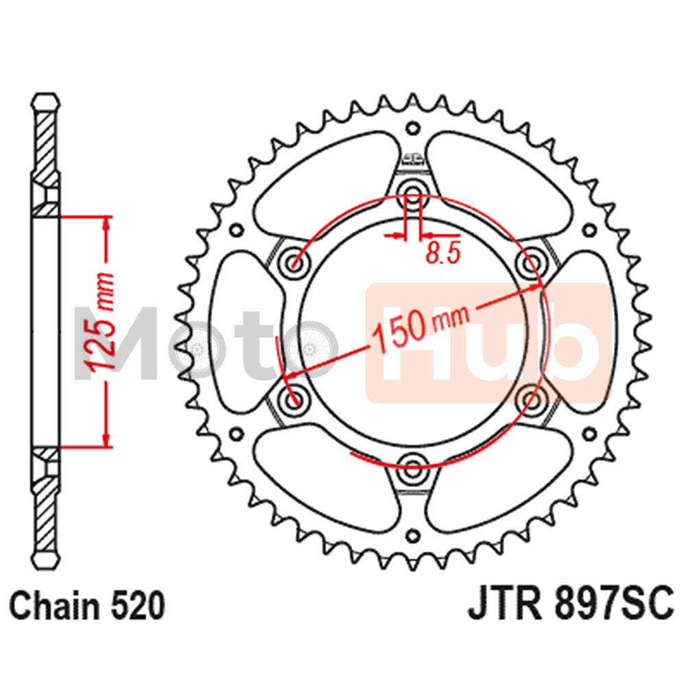 Lancanik zadnji JT JTR897-49SC (520) 49 zuba