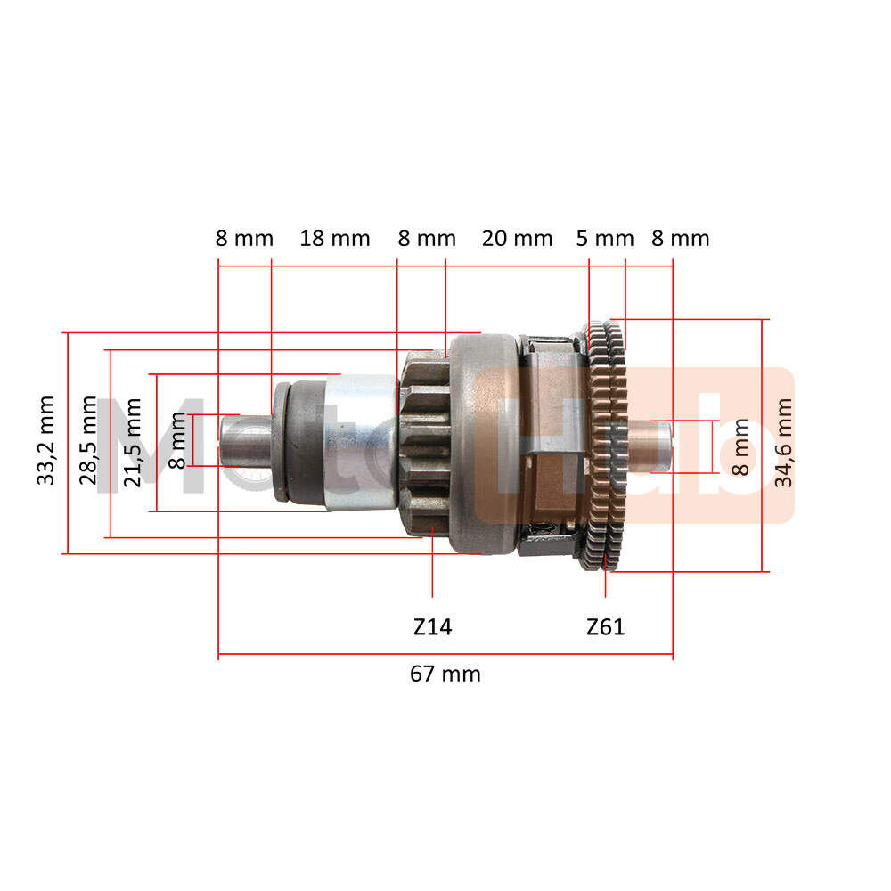 Starter bendix aprilia sr di-tech (f,morini) 50cc ducati