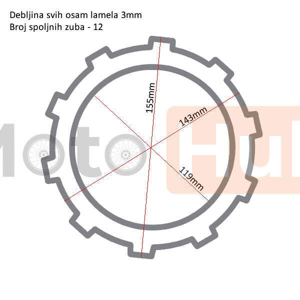 Clutch friction plates trw mcc423-8 set