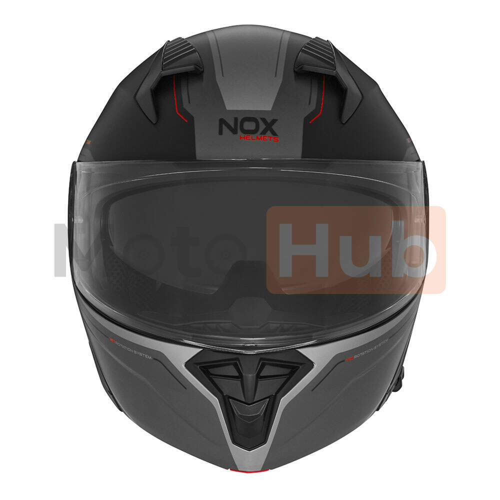 Kaciga nox flip up n968 tomak sa naocarima mat crno crvena 2xl